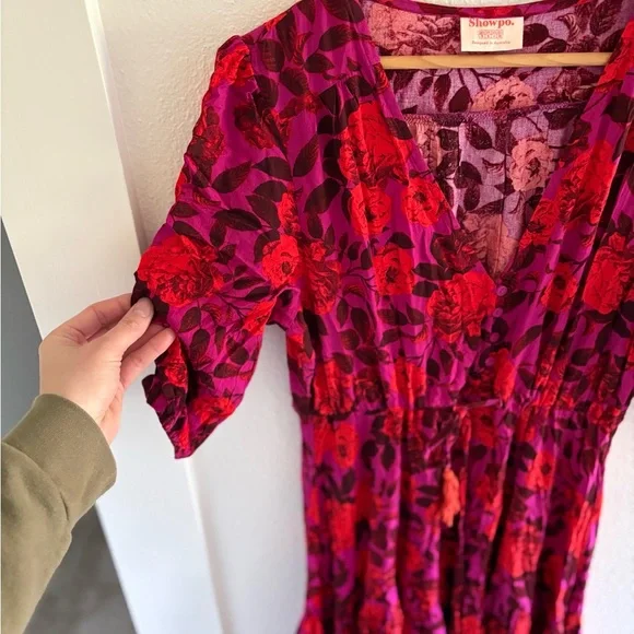 Showpo Vibrant Red and Purple Midi Dress - Picture 5 of 9